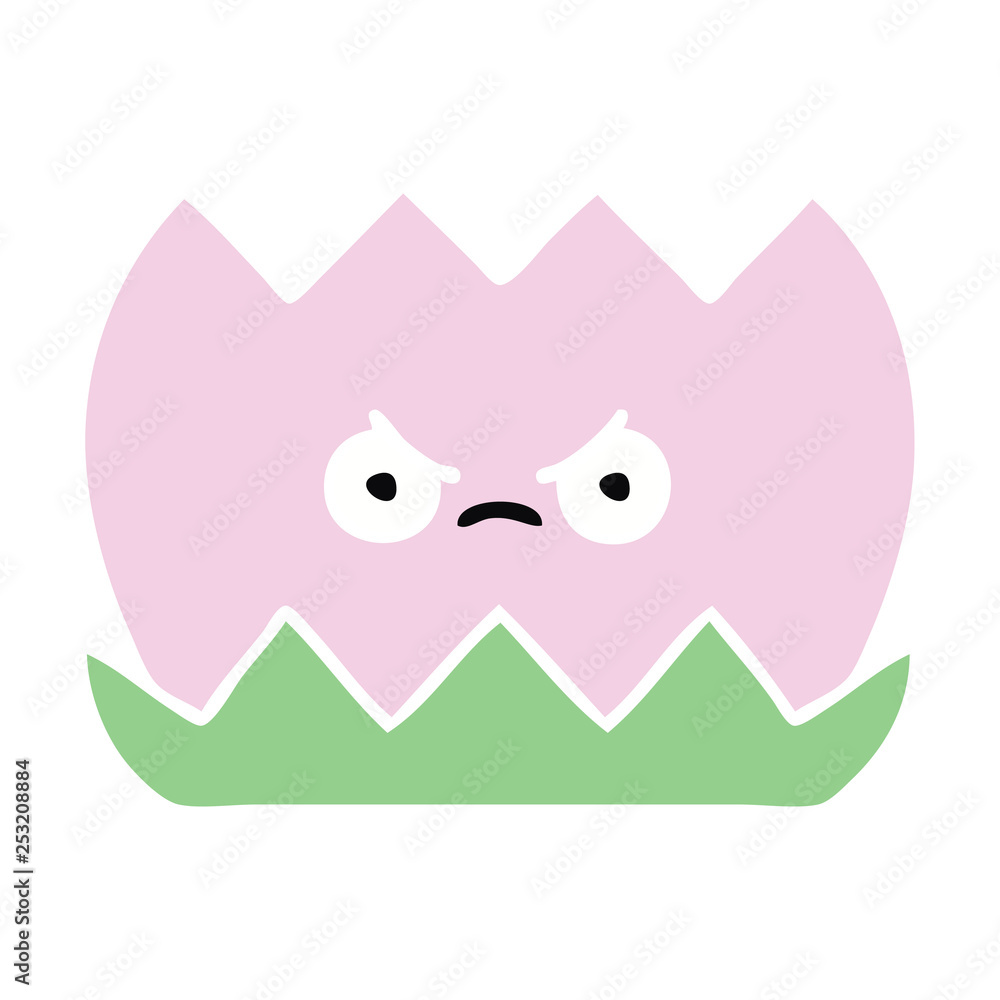 flat color retro cartoon water lilly flat color retro cartoon water lilly