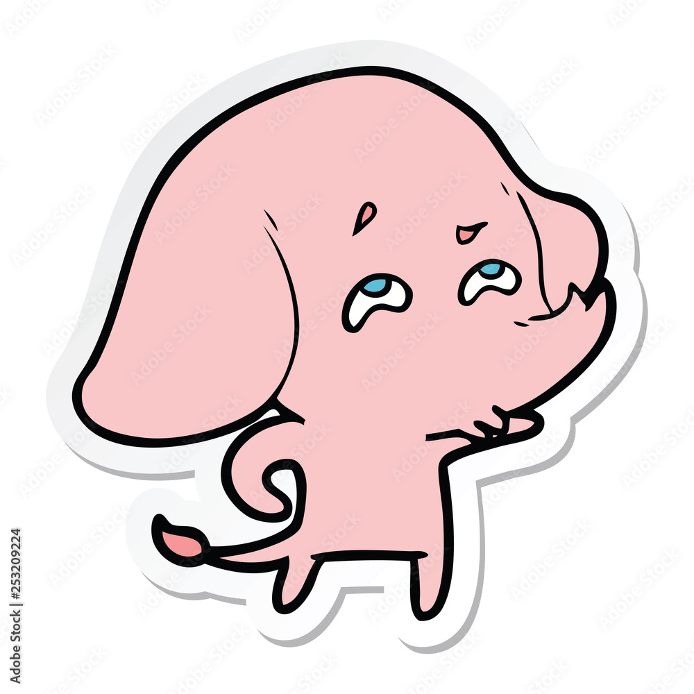 sticker of a cartoon elephant remembering sticker of a cartoon elephant remembering