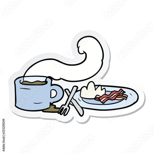 sticker of a cartoon breakfast