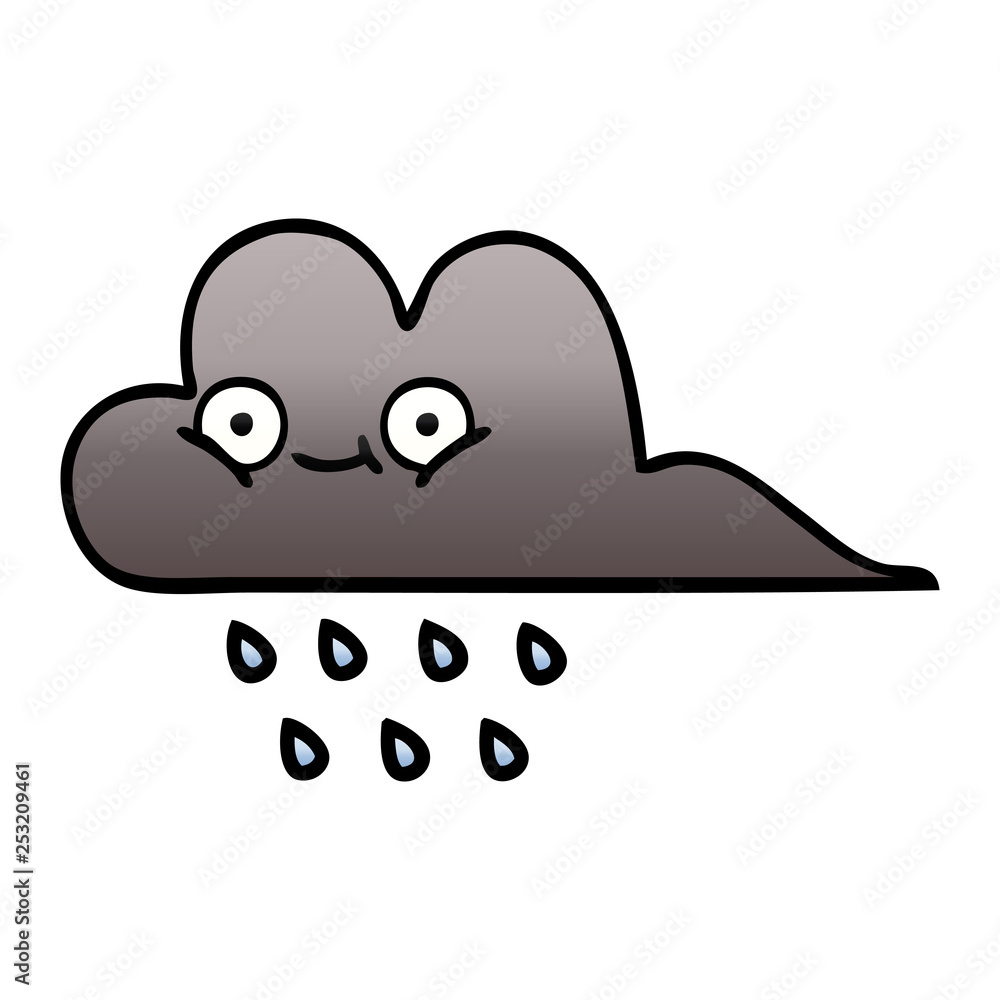 gradient shaded cartoon storm rain cloud gradient shaded cartoon storm rain cloud