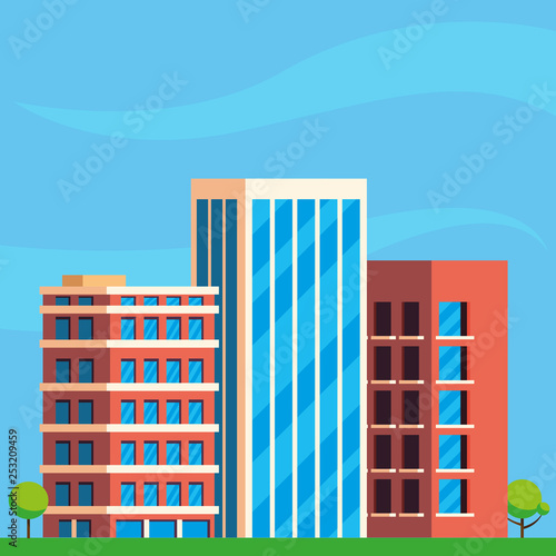 buildings construction cityscape scene