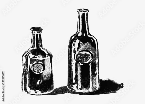 Alcohol bottles vintage design