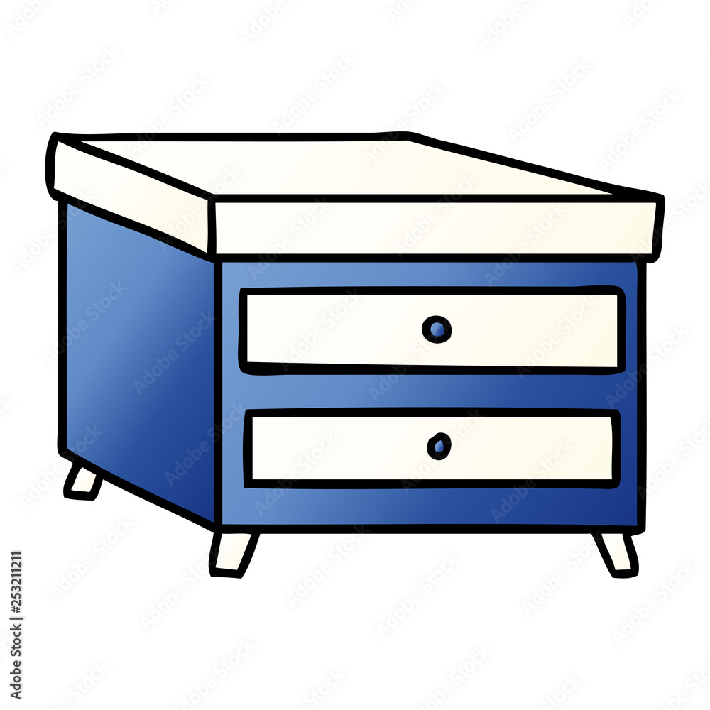 gradient cartoon doodle of a bedside table gradient cartoon doodle of a bedside table