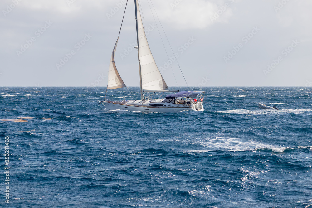 Fototapeta premium Saint Vincent and the Grenadines, sailboat at sea