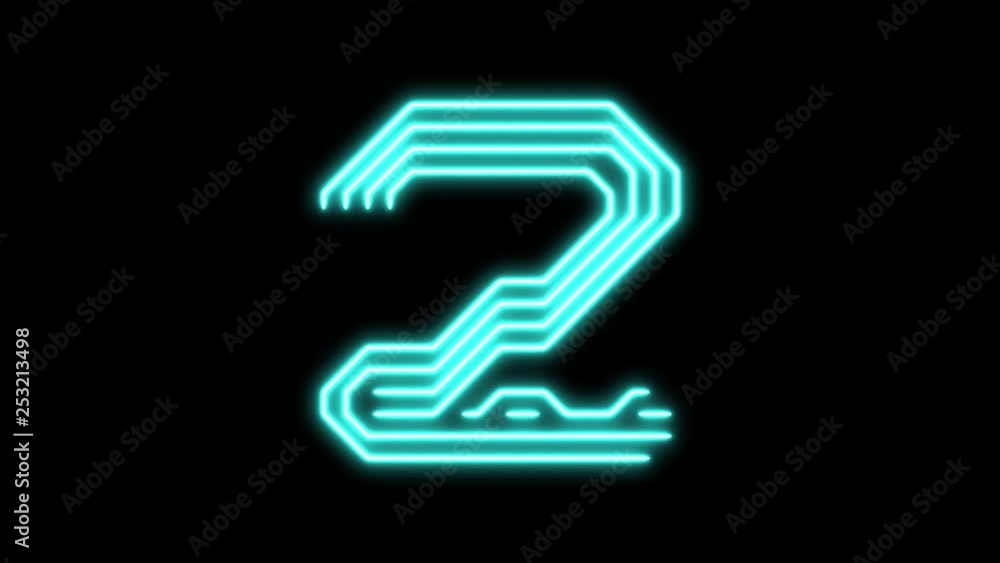 Blue glowing counter from 0 to 10, digits in the shape of circuit board Blue glowing counter from 0 to 10, digits in the shape of circuit board