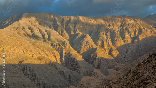 Fantastic mountain landscape. Ru'us al Jibal. al Hajar Mountains. Musandam. Oman photo