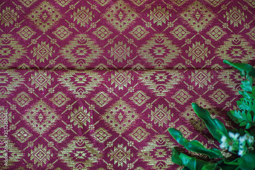 One of the typical Palembang Songket cloth motifs that is often used for Palembang Indigenous events photo