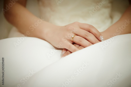 Bride's hand close up