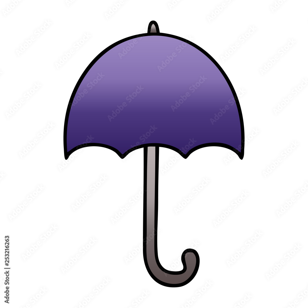 gradient shaded cartoon open umbrella gradient shaded cartoon open umbrella
