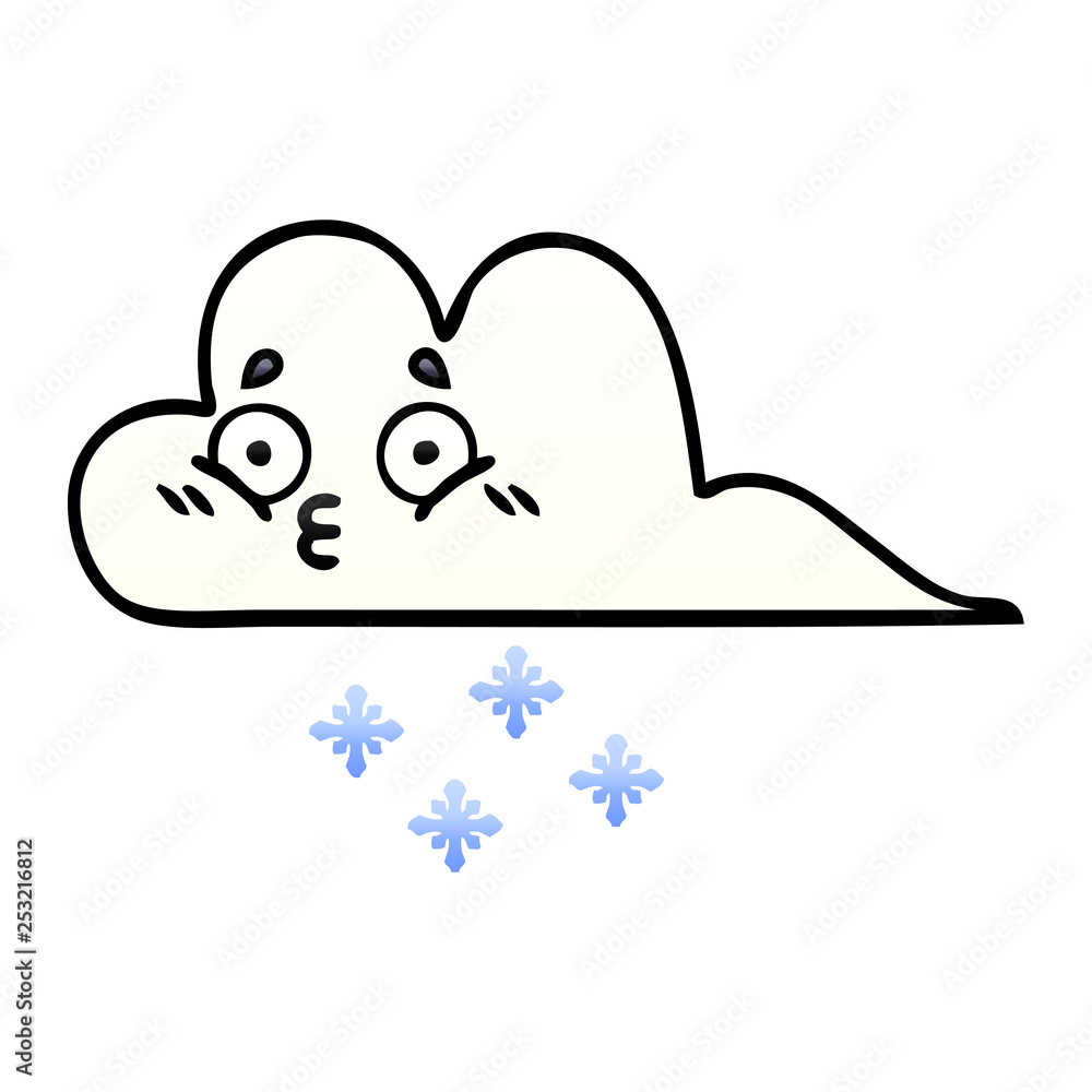 gradient shaded cartoon snow cloud gradient shaded cartoon snow cloud