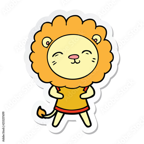 sticker of a cartoon lion