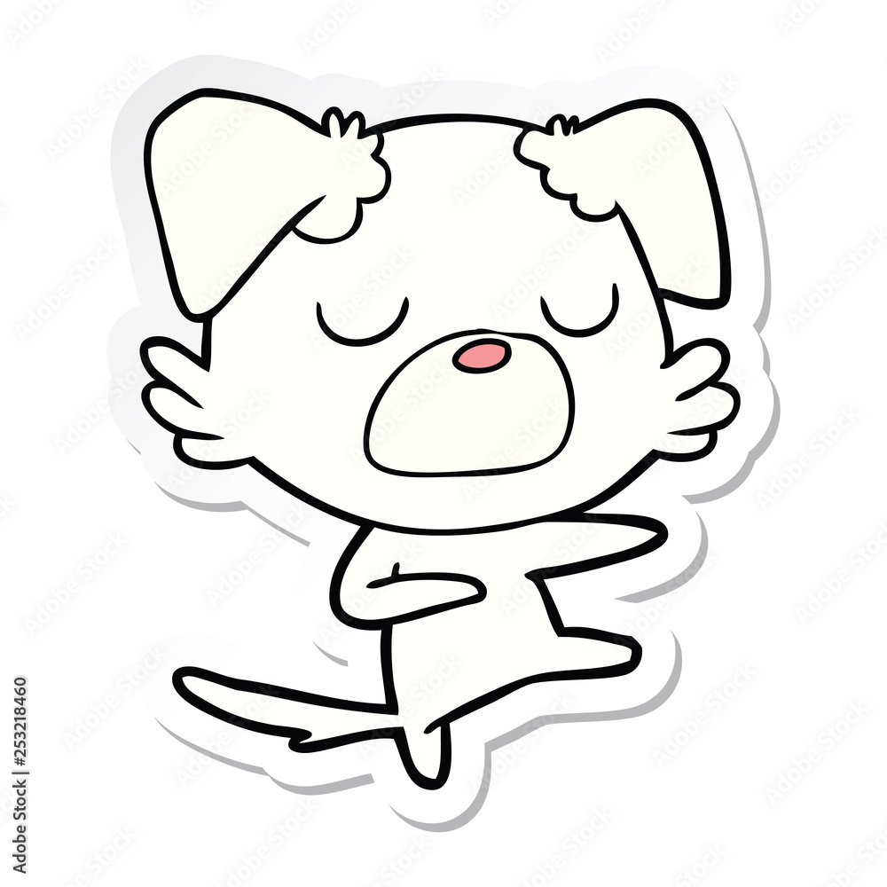 sticker of a cartoon dog sticker of a cartoon dog