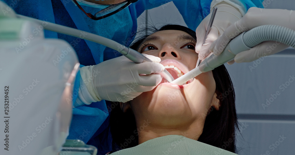 Woman have dental check up in the clinic Woman have dental check up in the clinic