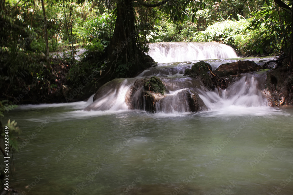 waterfall .Landscape of waterfall in deep rain forest 