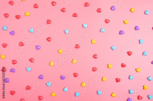 candy on pink background