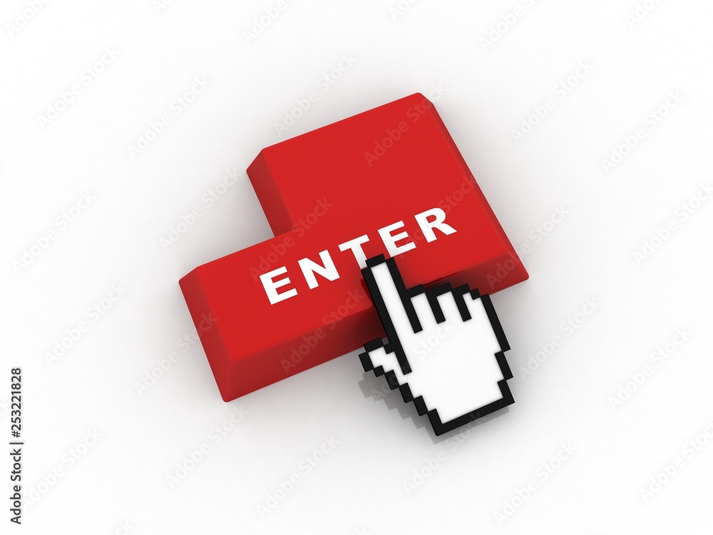 key insert enter . 3D illustration key insert enter . 3D illustration
