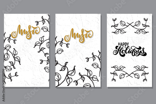 Vector illustration with elements of colors for invitation cards, banners, packaging design