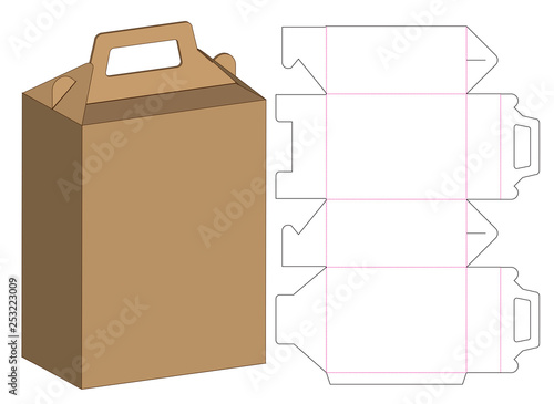 Box packaging die cut template design. 3d mock-up