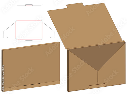 Box packaging die cut template design. 3d mock-up