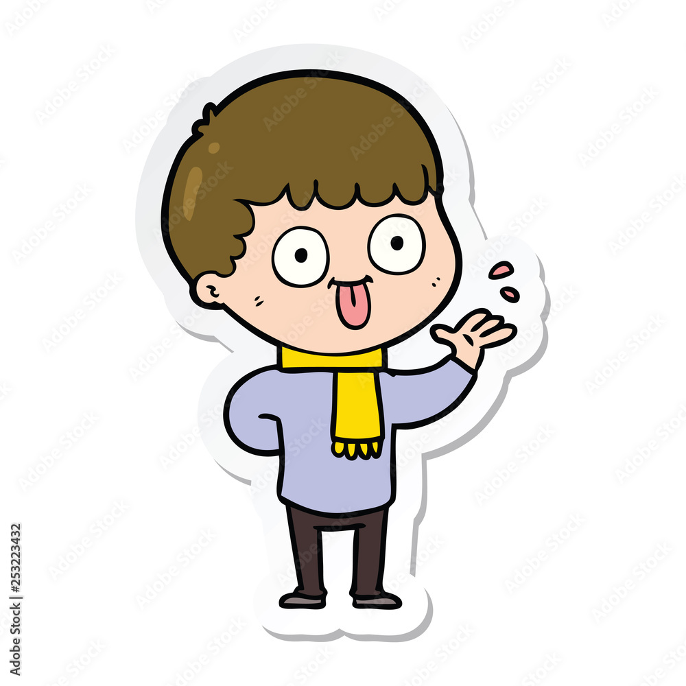sticker of a cartoon man staring sticker of a cartoon man staring