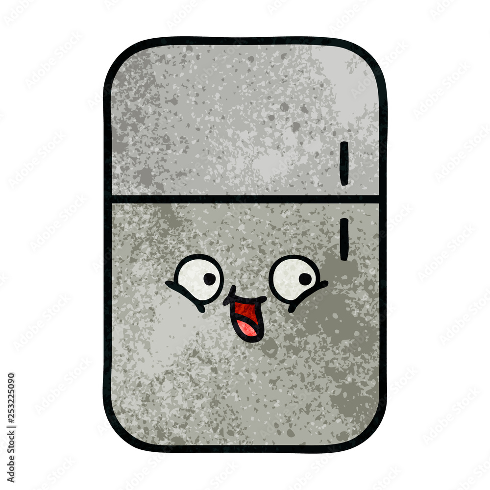 retro grunge texture cartoon fridge freezer retro grunge texture cartoon fridge freezer