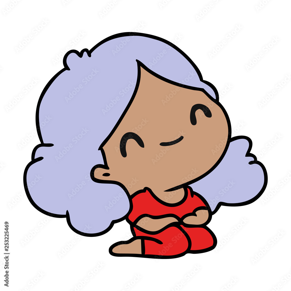 cartoon of a cute kawaii girl cartoon of a cute kawaii girl