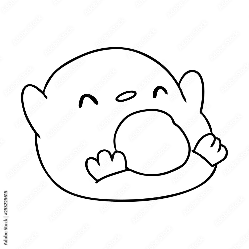 line drawing kawaii of a cute penguin line drawing kawaii of a cute penguin