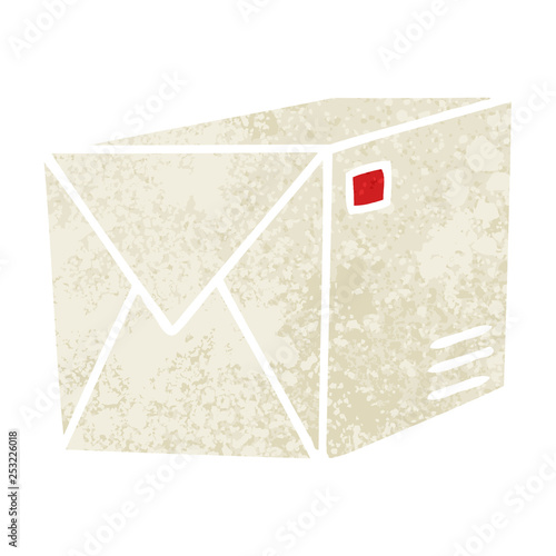quirky retro illustration style cartoon parcel