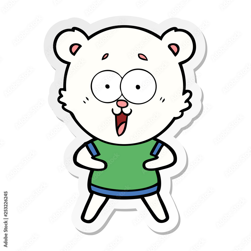 distressed sticker of a polar bear cartoon distressed sticker of a polar bear cartoon