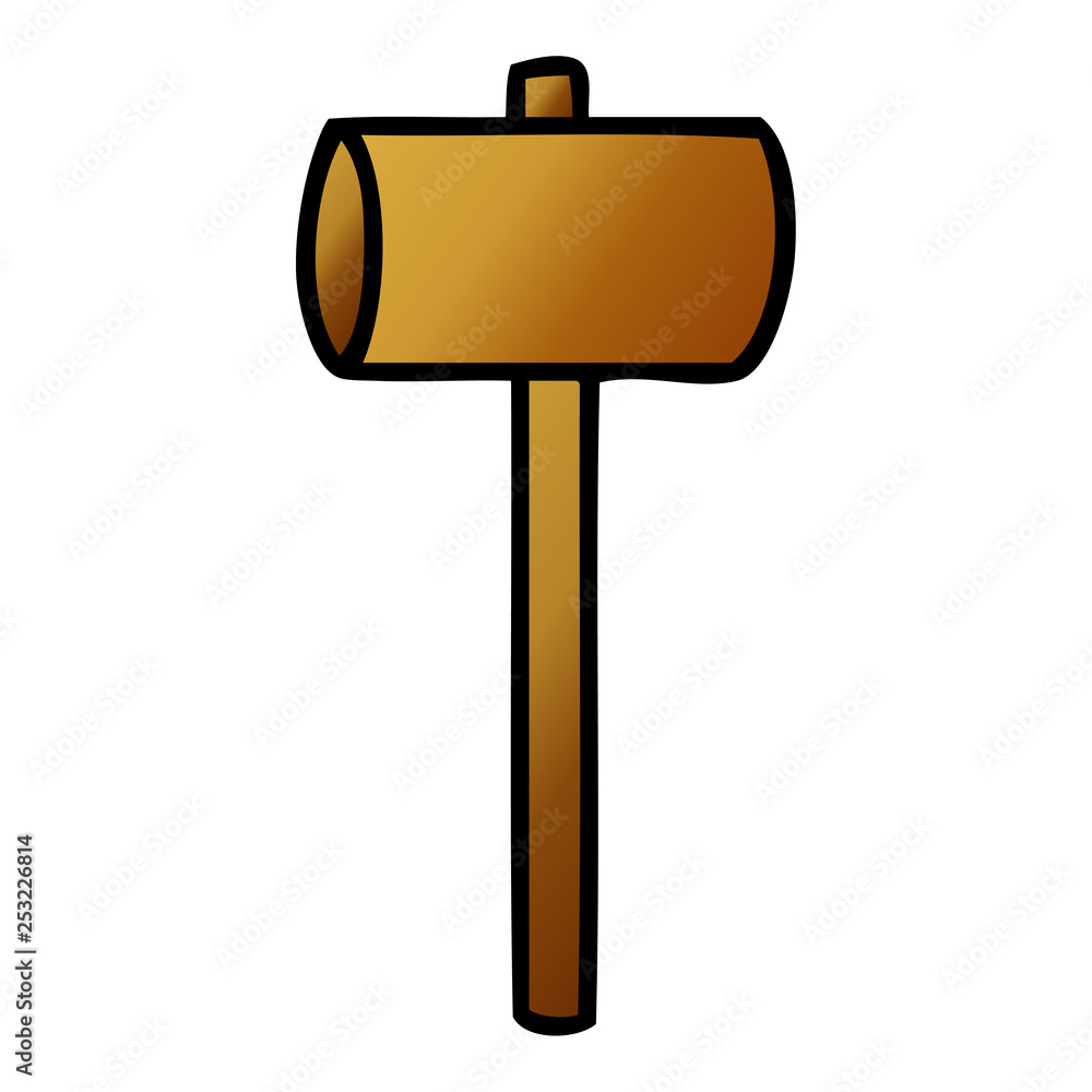 gradient cartoon doodle of a mallet gradient cartoon doodle of a mallet