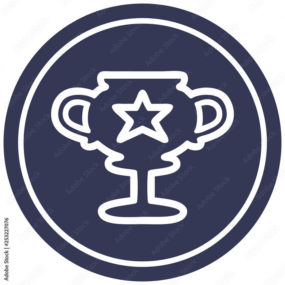trophy cup circular icon