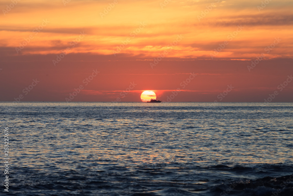 sunset over the sea