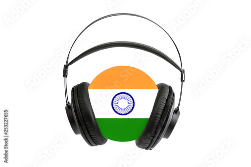 Photo of a headset with CD with a flag of India