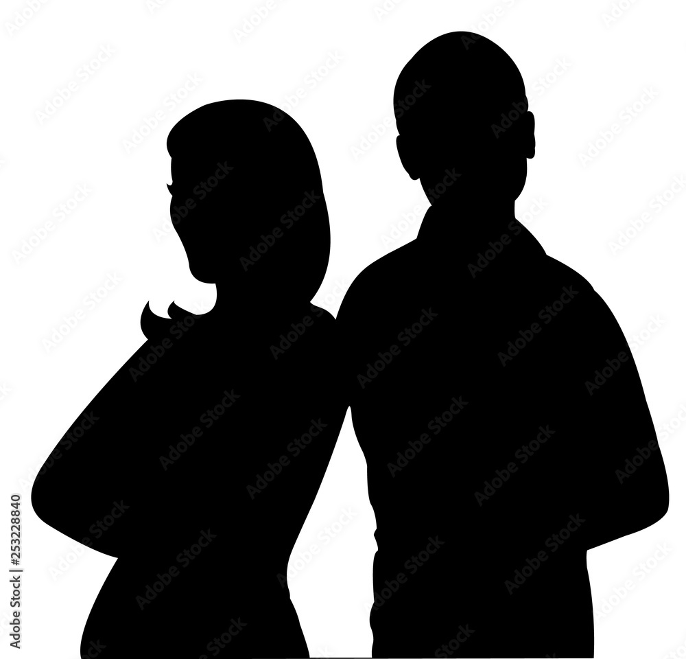 couple together, silhouette vector