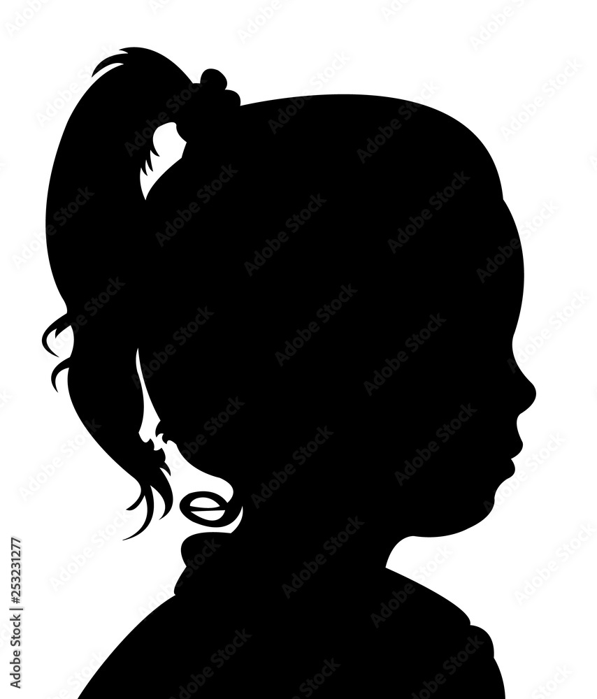 a girl head silhouette vector