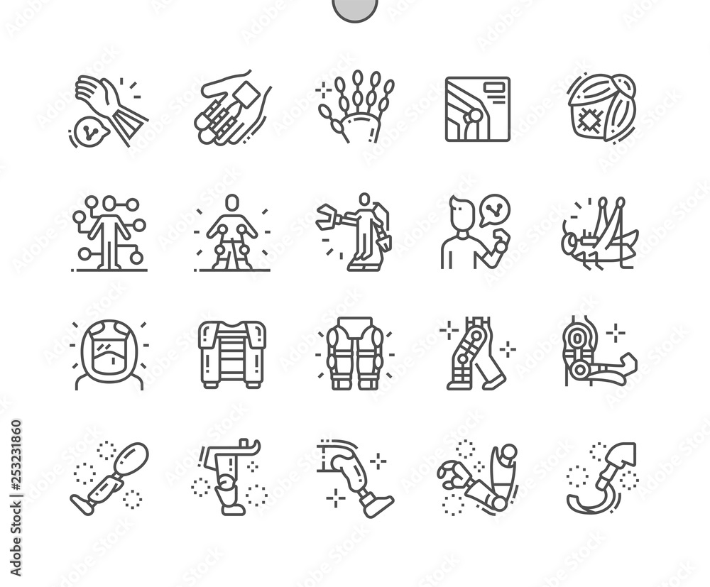 Fototapeta premium Bioengineering Well-crafted Pixel Perfect Vector Thin Line Icons 30 2x Grid for Web Graphics and Apps. Simple Minimal Pictogram