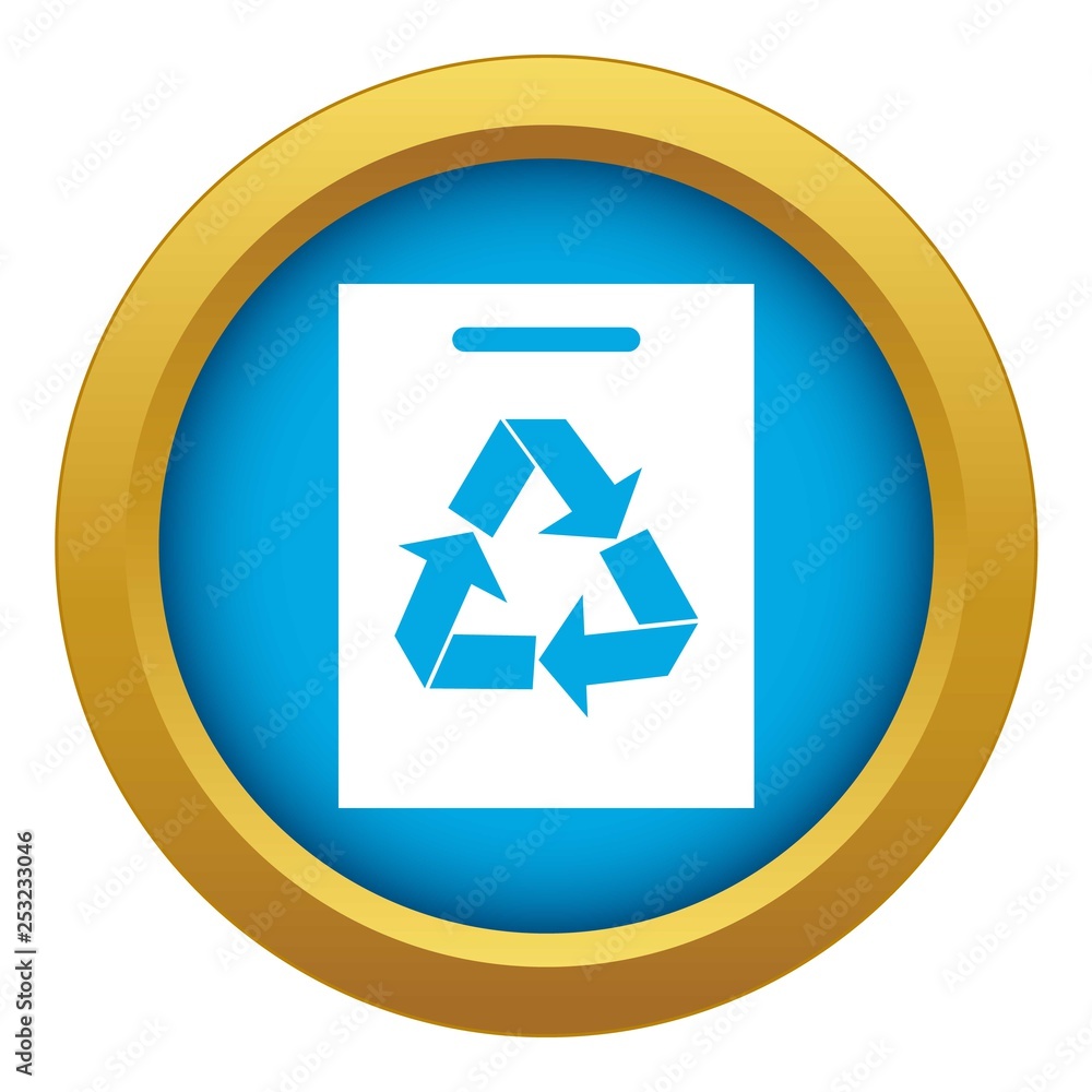 Recycling icon blue vector isolated on white background for any design Recycling icon blue vector isolated on white background for any design
