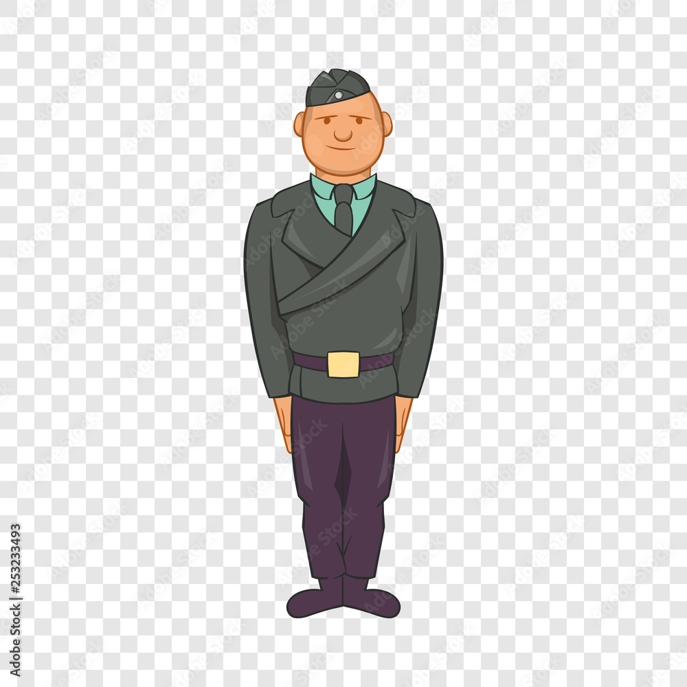 Man in a police uniform icon in cartoon style on a background for any web design 