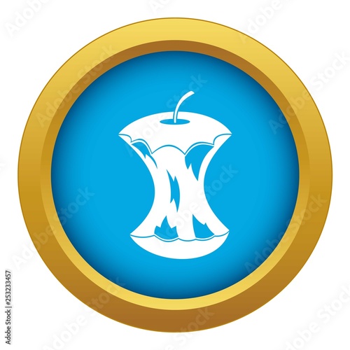 Apple core icon blue vector isolated on white background for any design