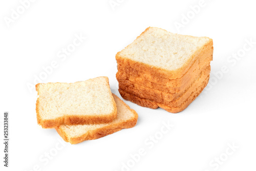 Toast bread isolated on white background.