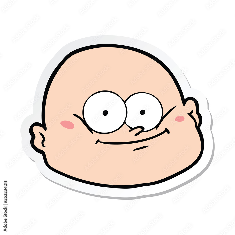 sticker of a cartoon bald man sticker of a cartoon bald man