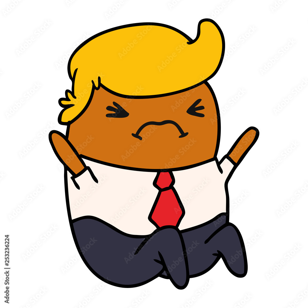 Obraz premium cartoon of a kawaii business man