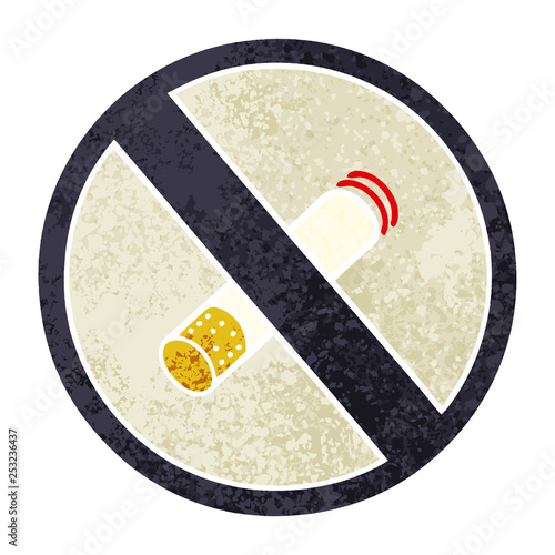 retro illustration style cartoon no smoking allowed sign
