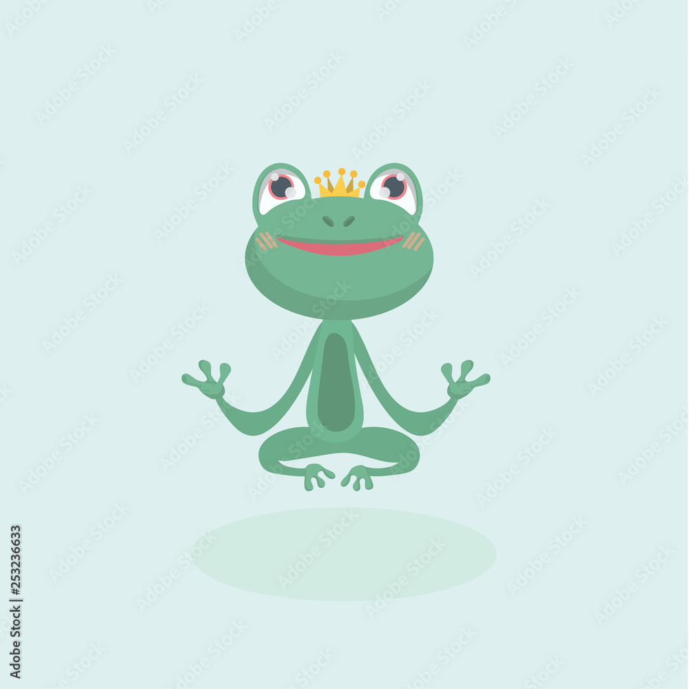 Obraz premium Little frog. Vector illustration of a cute little frog..