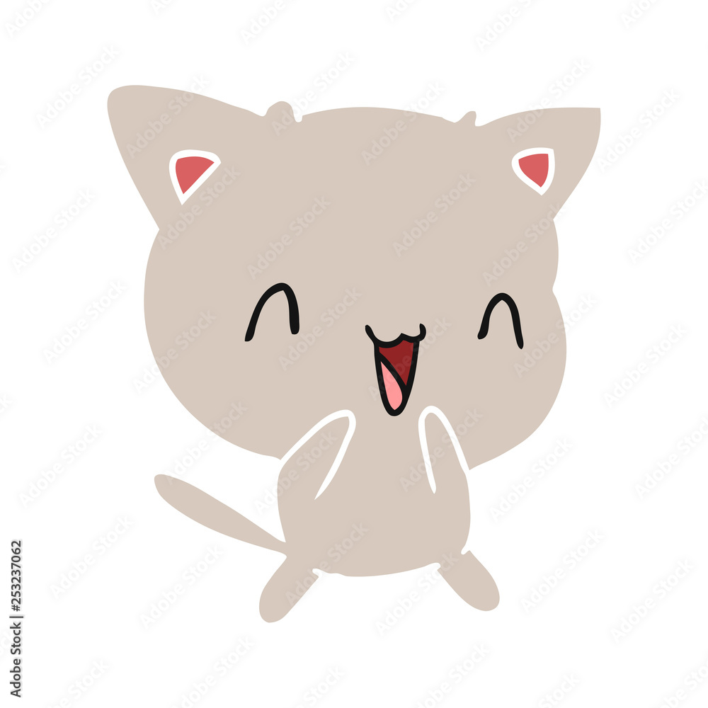 cartoon of cute kawaii cat cartoon of cute kawaii cat
