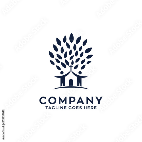 Tree Church Logo Design Template