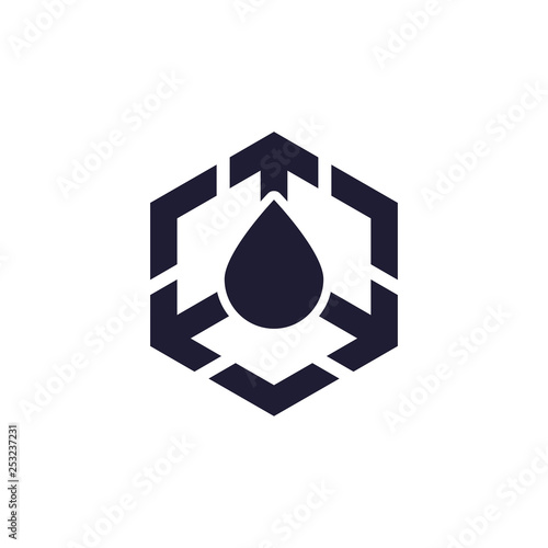 Gas Oil or Water With Hexagon Logo Design