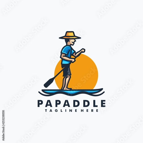 Papa Paddle Design concept Illustration Vector Template photo