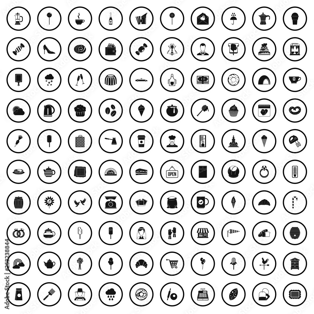 100 patisserie icons set in simple style for any design vector illustration 100 patisserie icons set in simple style for any design vector illustration