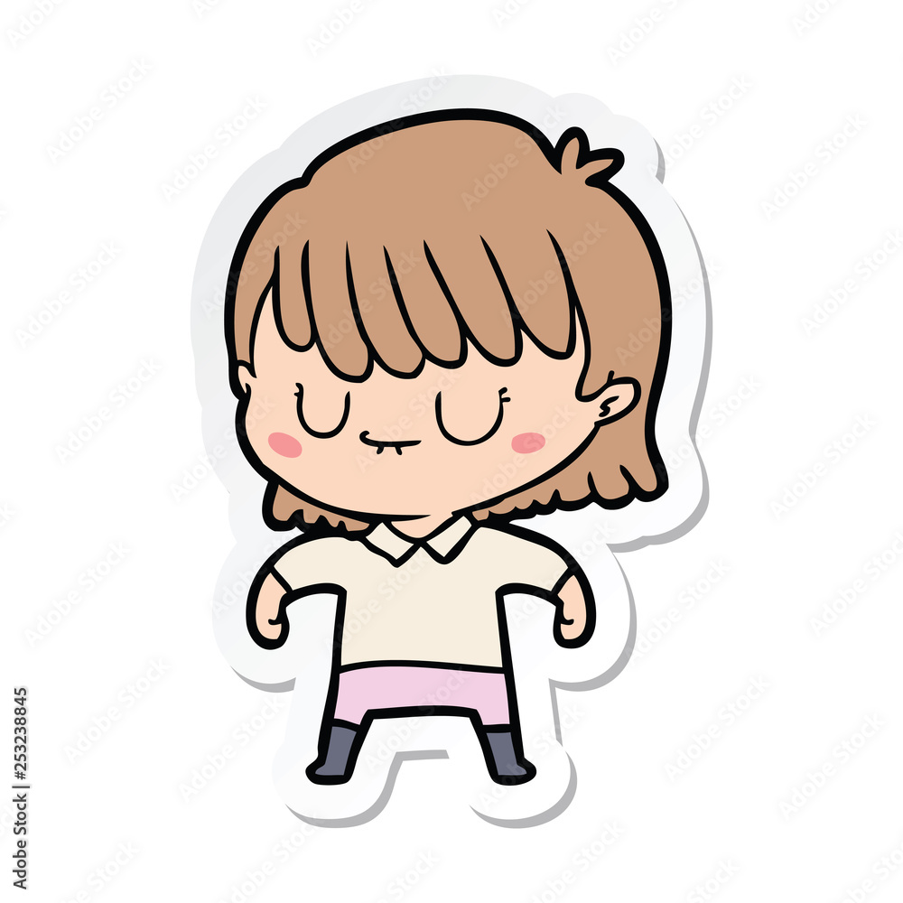 sticker of a cartoon woman